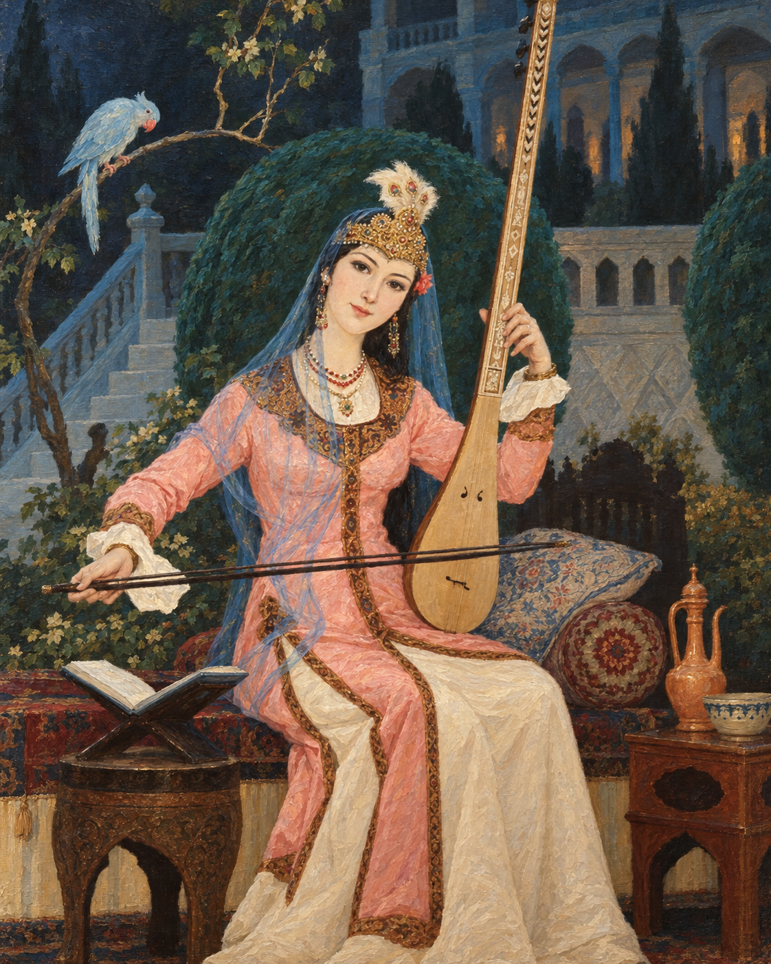 Artistic reconstruction inspired by a modern portrait